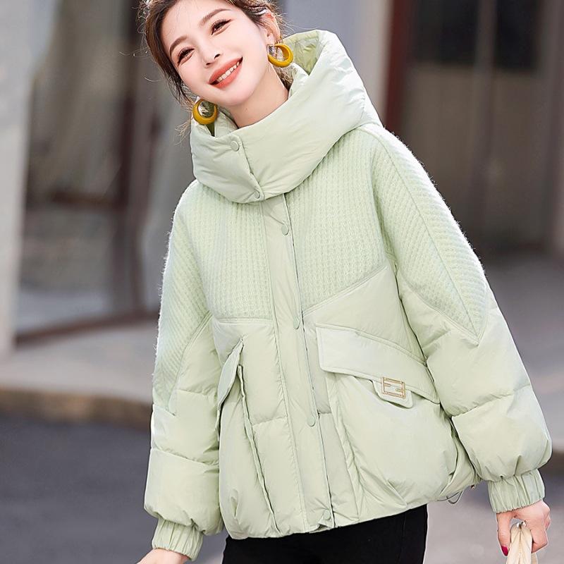 New Style Women's Winter Short Korean Style Loose Thickened Cotton Coat and Jacket for Small People with Design Sense