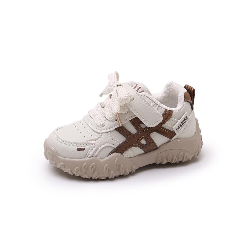 2025 Spring & Autumn Genuine Leather Breathable Boys' & Girls' Soft Sole German Training Sports Shoes