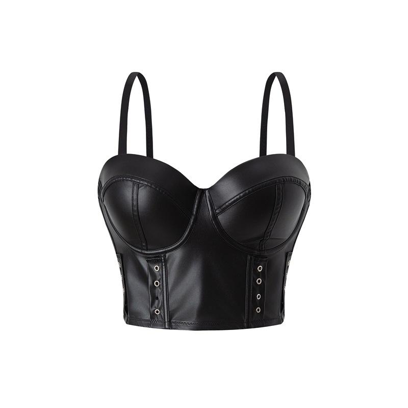 

Сексуальный жилет-бюстгальтер с топом на косточках, без бретелек и женской кожей M