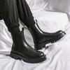 Herren Chelsea Boots im britischen Stil: Herbst/Winter Hohe Martin-Stiefel mit Plus-Samt und dicker Sohle