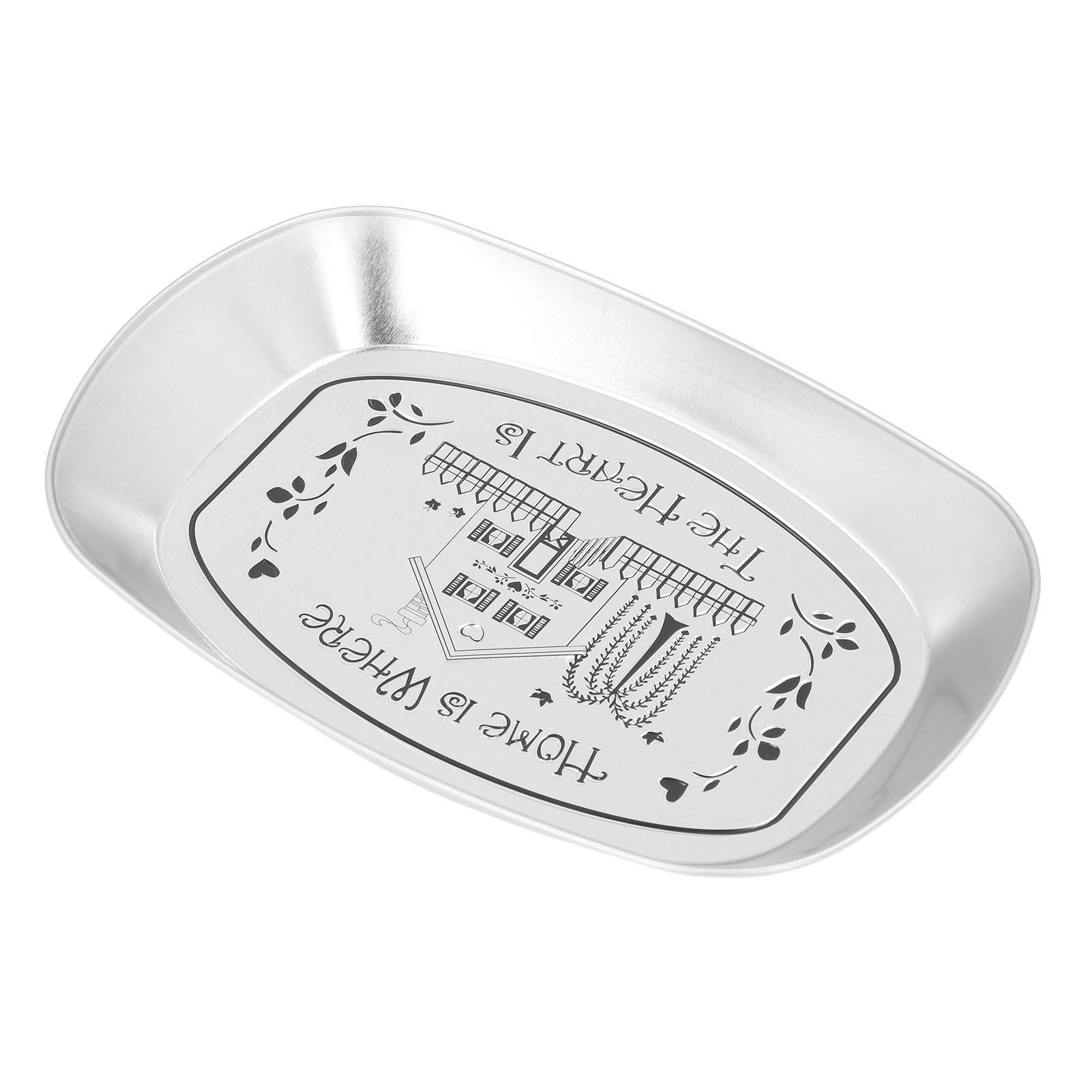 

Food Serving Tray Tinplate Camping Tableware Portable Dinner Fruit Plate for Outdoor Picnic Home