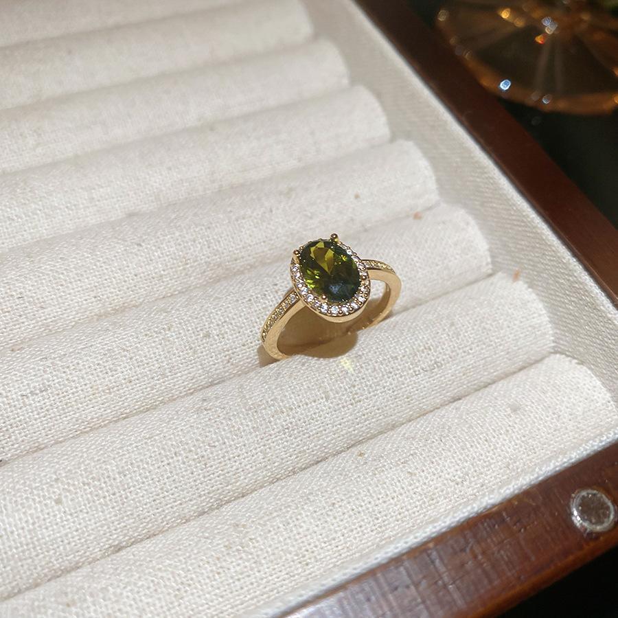 Maillard Vintage Geometric Flower Tiger's Eye Open Ring Simple Index Finger Ring Jewelry