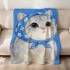 kawaii cartoon Kitten Cat with a Hood Flannel soft warm plush blanket sofa living room pet hogar bedroom gift home Car portable