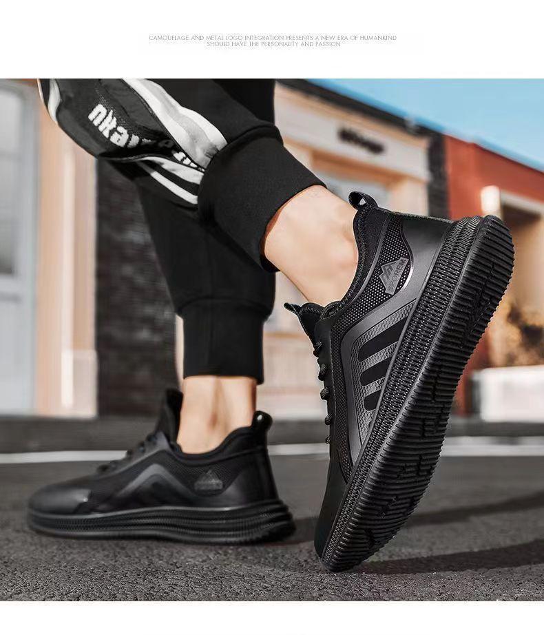Men's sports shoes are trendy and comfortable Korean version of atmospheric versatile running shoes, light and breathable soft-soled casual men's sho