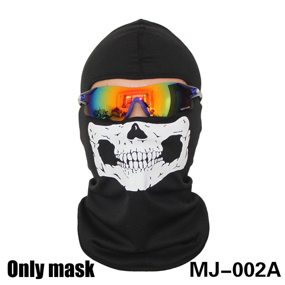 Motorcycle Balaclava Full Face Mask Skull Print Bicycle Full Face Mask Windproof Skiing Head Neck Warmer Bicycle Helmet Liner