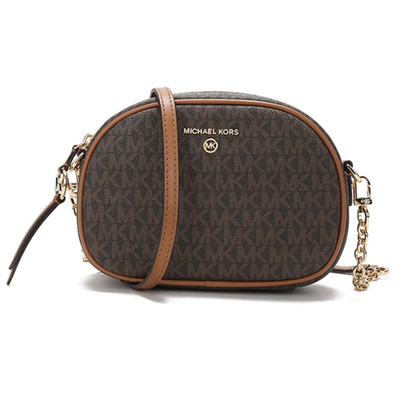 Michael Kors Jet Set Presbyopia Printed Fashion Commuting Artificial Leather Shoulder Crossbody Bag Women's Brown Small