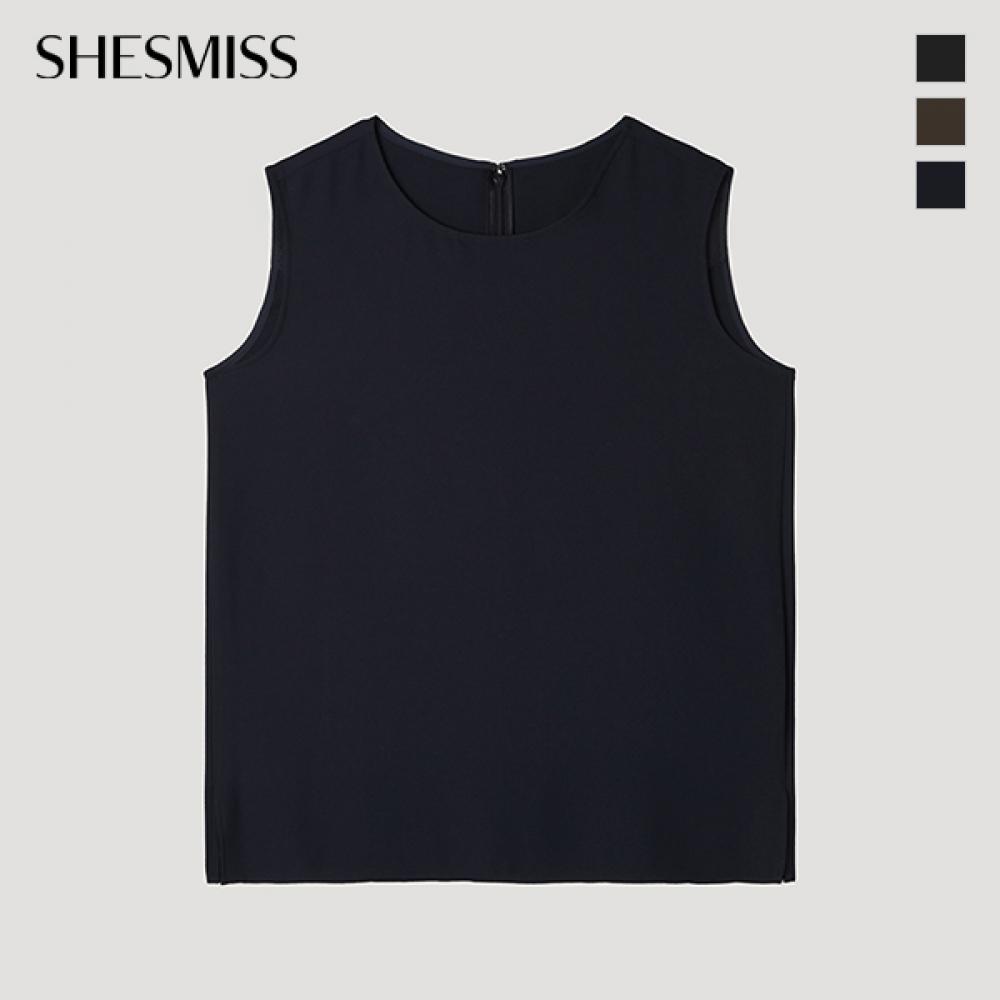 [shs Miss] Round Neck Sleeveless Blouse Swwblp22020