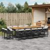 VidaXL Garden Dining Set 15 Pcs Cushions Black Braided Resin 3278186