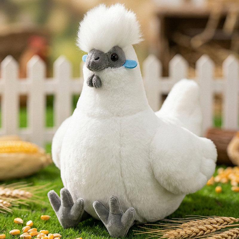 Plush Chicken Toy With Polyester Fiber Fill For Kids And Adults
