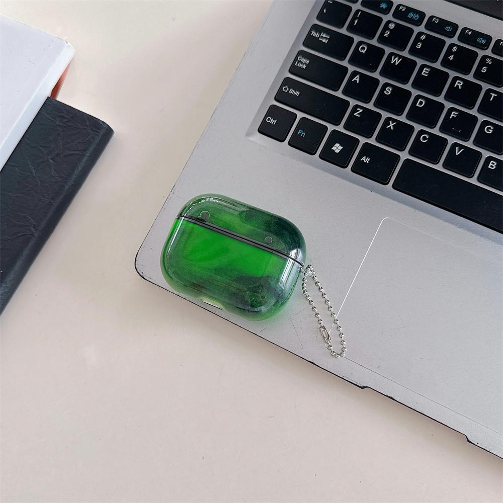 Lichtgevende Kwicksand Oortelefoonhoesje voor AirPods 2 3 4 Pro 2 3 Bewegend Zand Glitters Koptelefoonhoesje Gloeit in het Donker Luxe Briljante Schelp For AirpodsPro