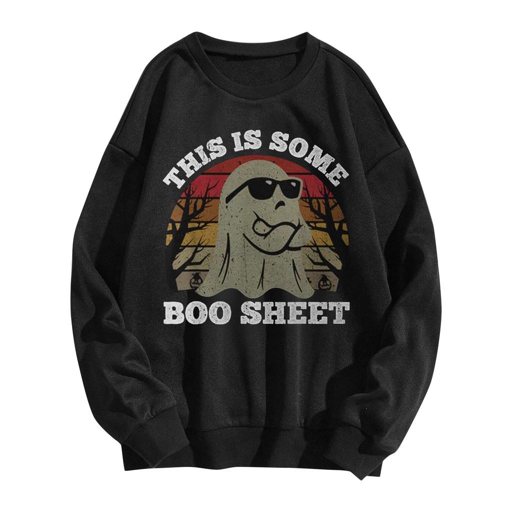 Women's Round Neck Printed Tops Cotton Casual Fashion Long Sleeve This Is  Some Booi Sheet Pullover Top Blouse