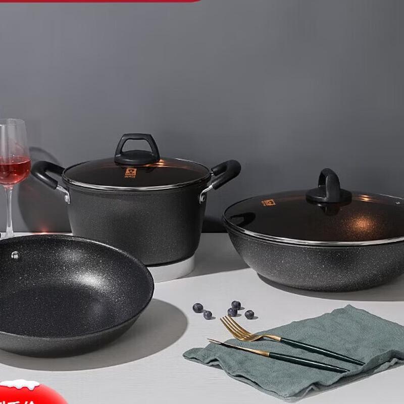 Kobach 3-Piece Maifan Stone Cookware Set