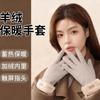 Cashmere Gloves Women's Autumn and Winter 2025 New Cycling Fleece Thickened Windproof Warm Cold-proof Touch Screen Gloves