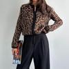 Leopard Print Knit Cardigan Women's Loose O-Neck Long Sleeve Casual Color Block Sweater Fashion Button Cardigan Top Y2k