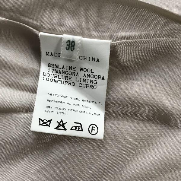 Adam et Rop Angora A-Line Coat Women's M Beige Lined 3/4 Sleeve(USED)