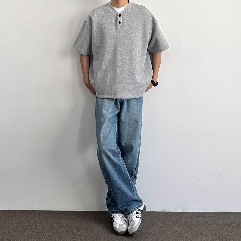 SWAMP AREA Men's American Retro Loose Straight Leg Jeans