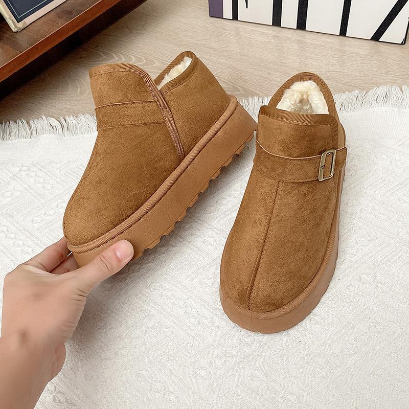 

Women s lightweight thick sole winter thermal insulation fur one snow boots non-slip cushioning wear casual sports cotton boots 43 малиновый