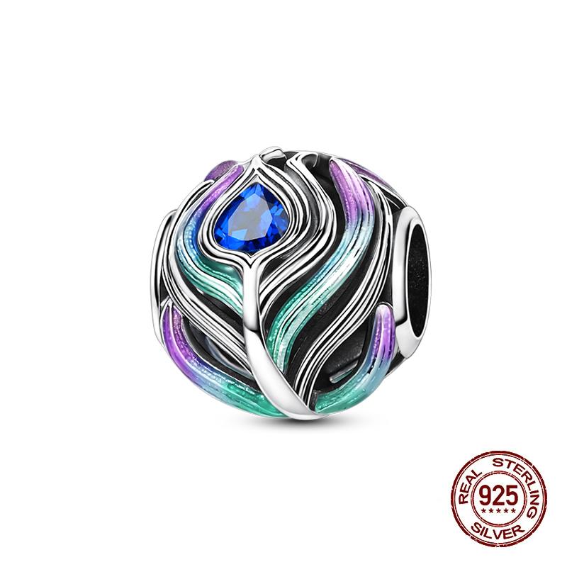 Suitable For Authentic Genuine Copper Decorative Charms Bead Elements Magnificent Feather Butterfly Magical Mask Charm Decorations Jewelry Creation