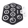 Electronic Drum Pad Portable Hand Rolled Drum Pad Double Speakers Bluetooth Rechargeable Silicone Ro