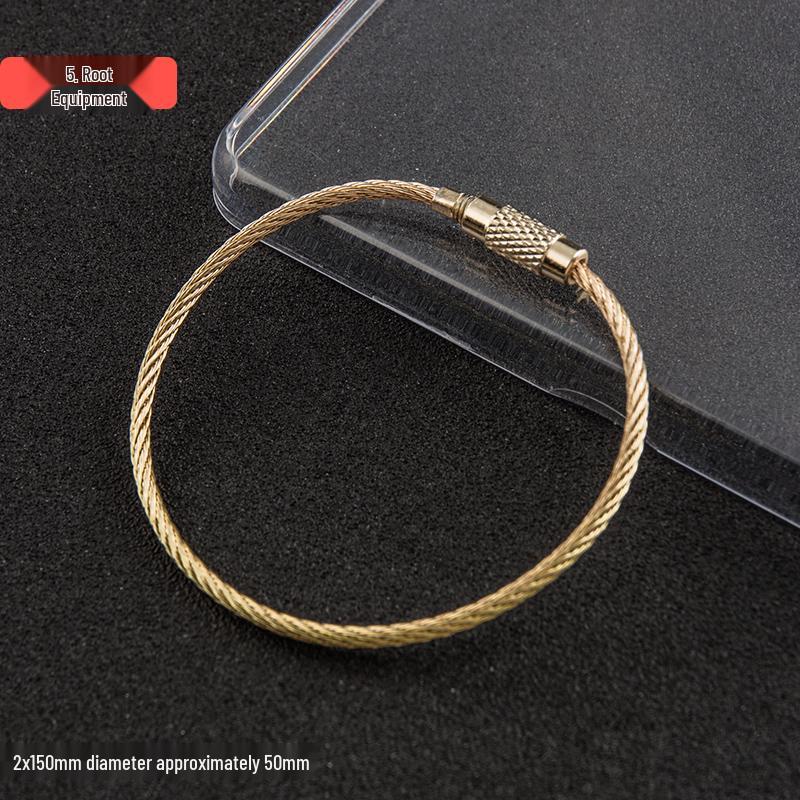 Set of 5 Gold Steel Wire Keychain Rings: Creative, Simple DIY Accessories