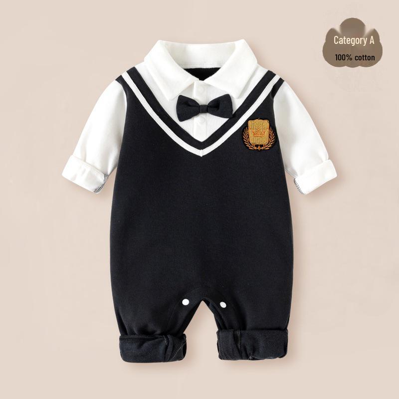 Exklusiver Langarm-Baby-Strampler – Reiner Baumwoll-Krabbelanzug für Frühling und Herbst