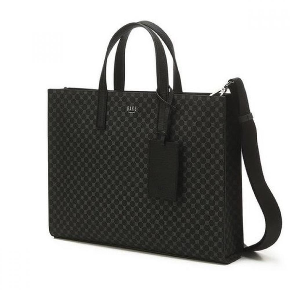 

Daks Black Logo Pattern Leather Tote Bag Dbba3e601bk Single option