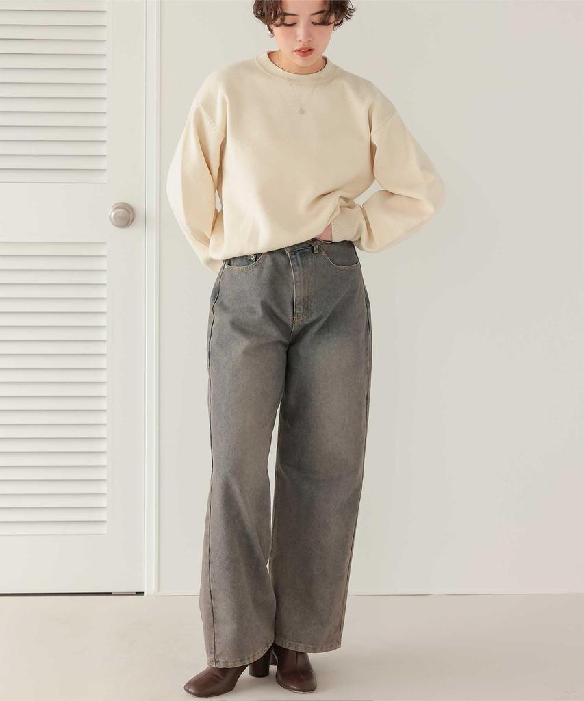 Titibait Crew Neck Free Ivory Sweat-Like Knit, AEXP4181, Women's, Size,