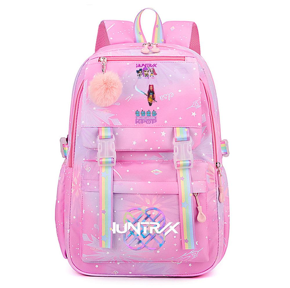 Anime Demon Hunters Printed Large Capacity Waterproof Backpack Teenger Student Schoolbag Bookbag Travel Bag