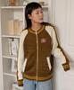 Ma Journee Varsity Knit Full Zip-Up_Brown