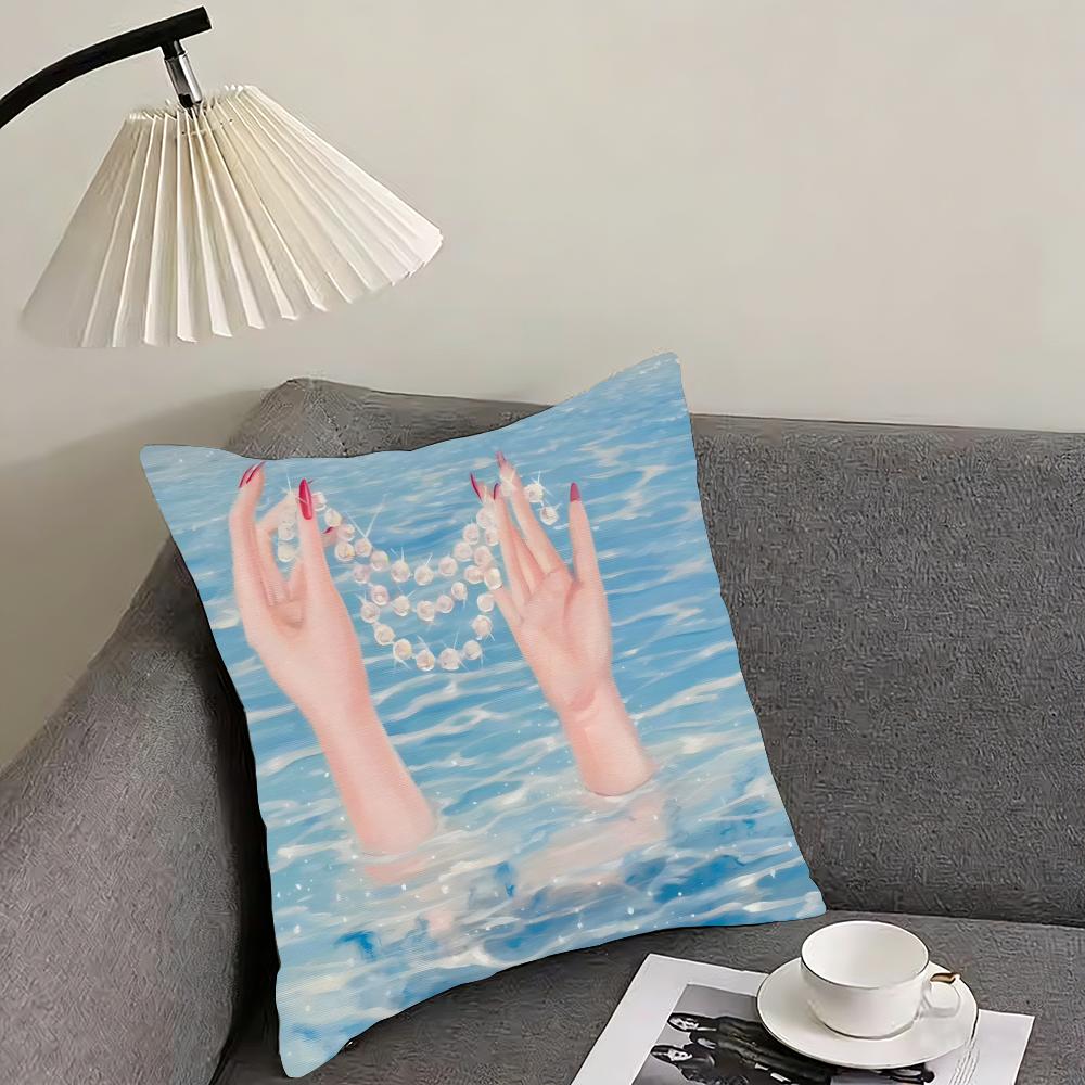Works by Polish artist Monika Marchewka Cushion Cover Reversible Plush Pillow Cover – For car, sofa, bedroom, perfect as a gift.