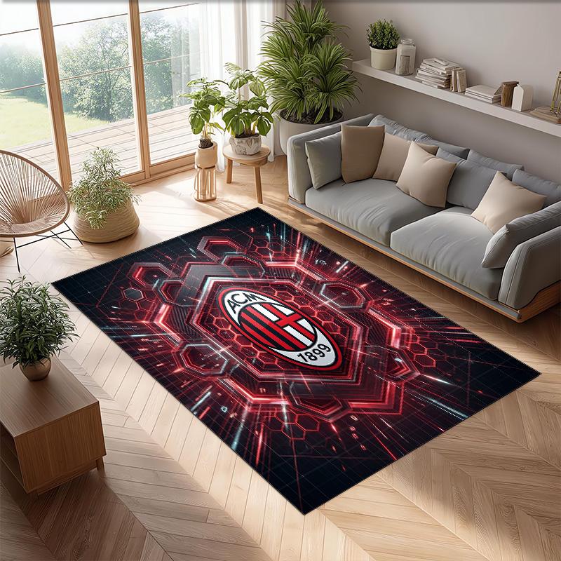 AC Milan Printed Flannel Area Rug Non Slip Soft Polyester Floor Carpet Indoor Decor Mat for Bedroom Living Room Sofa Game Room Home Decoration