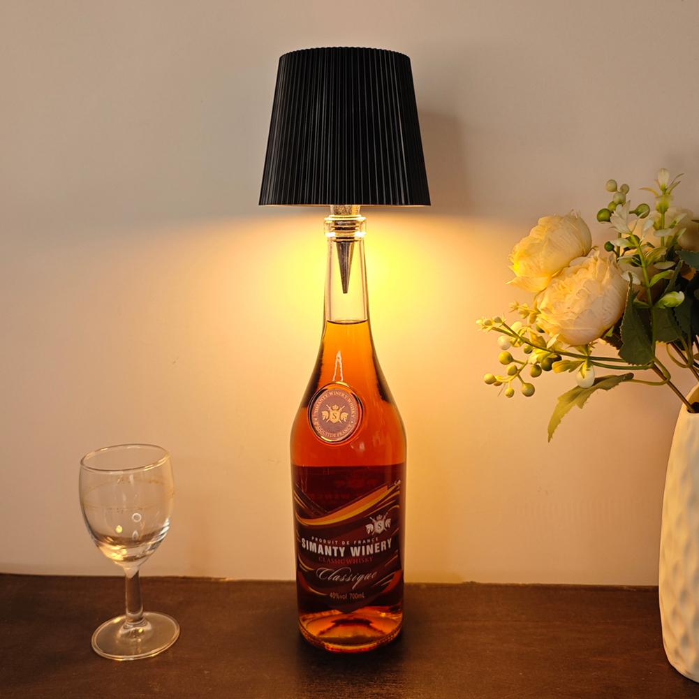 Wireless Bottle Lamp Rechargeable LED Table Lamp 3 Color RGB Wine Bottle Lamp Touch-Control Lamp for Bars Restaurants