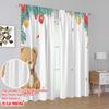2pcs,2D plane printing Creative Curtains Christmas bear festive card (2) Versatile Polyester Fabric (without rod) Home Decor