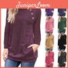 Versatile Women's Casual Long Sleeve Pullover Sweater With Stylish Button Decoration