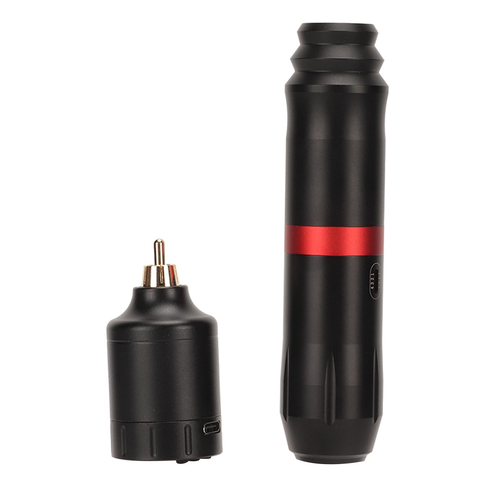 

Комплект вращающейся ручки для татуировки с блоком питания 1300 мАч, зажимом для шнура с разъемом RCA, беспроводная ручка для татуировки чёрный