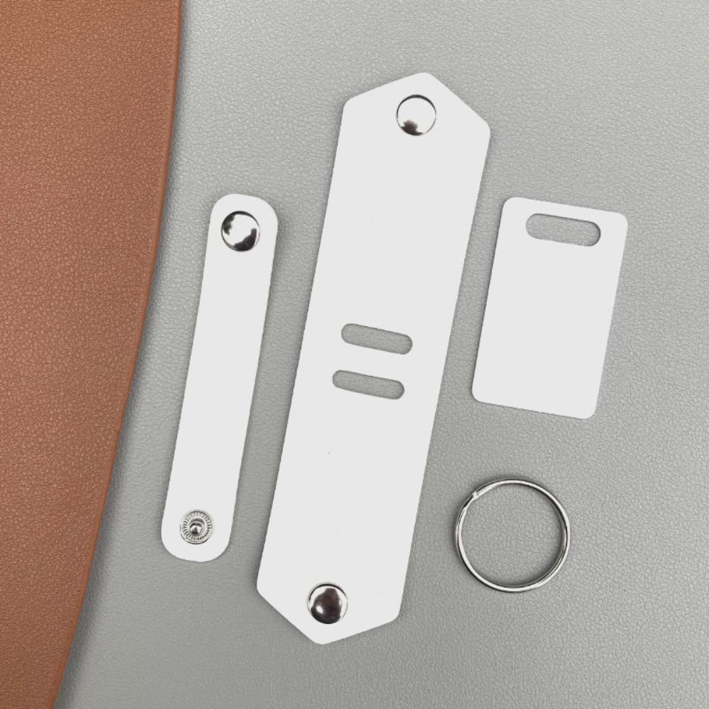 Engraved Design PU Leather Key Cover Memorial UV Color Printing Keychain  Wedding Gift