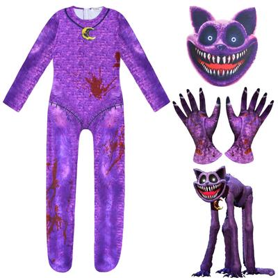 New Halloween Children Role-playing Catnap Smilings Critters Cat Cosplay Costume Catnap Jumpsuits with Mask Kids Horror Costumes