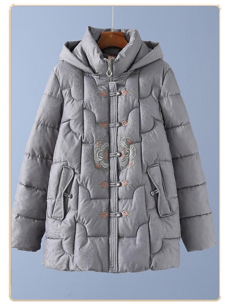 Women's Winter Cotton Jacket: Thickened Coat for Middle-Aged & Elderly, Chinese Style for 60s-70s Ladies