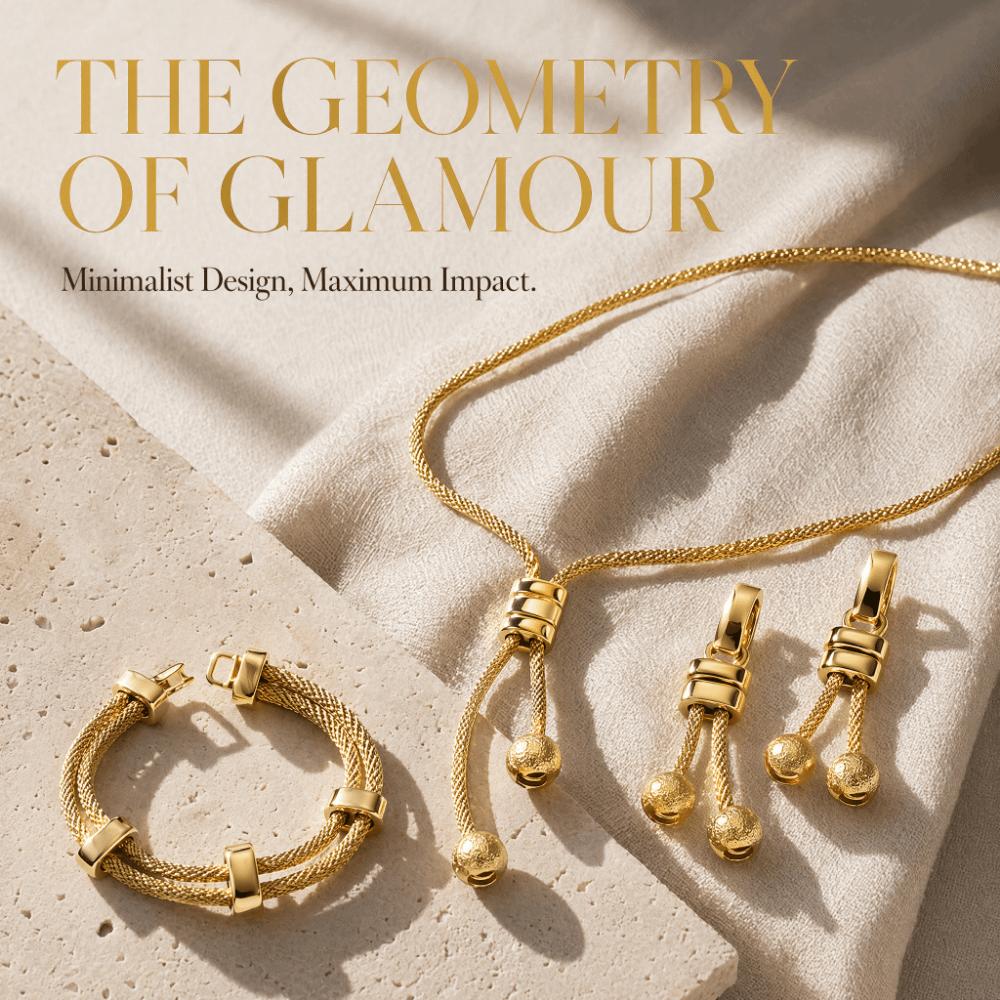 High Quality Necklace Earrings Bracelet Fashionable Geometric Tassel Earrings Set  Party Gift