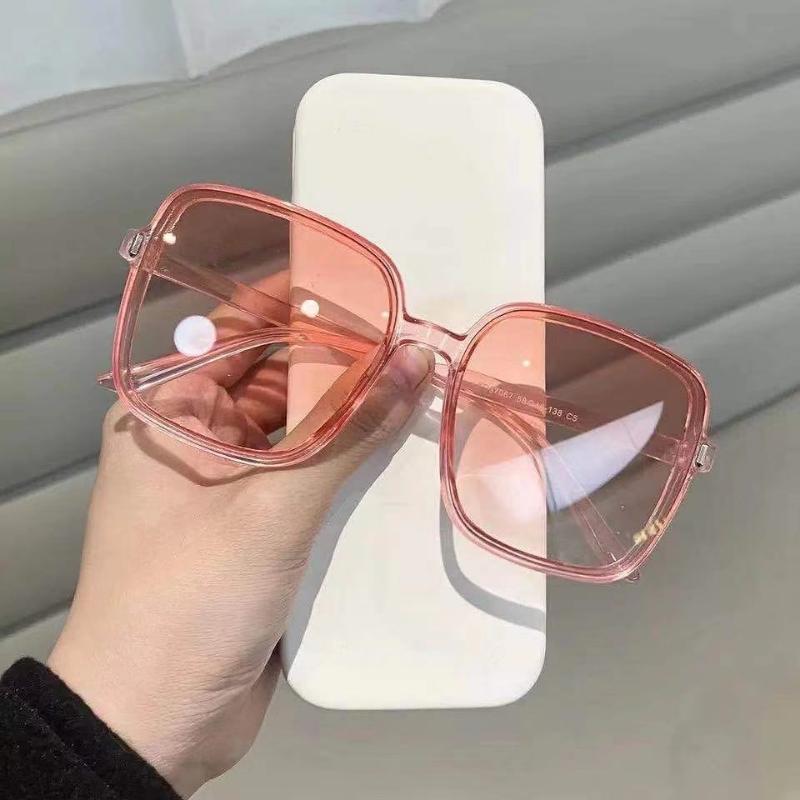 New Fashion Large Frame Sunglasses Women Rice Nail Decoration Oversized Vintage Rectangle Eyewear Sun Glasses