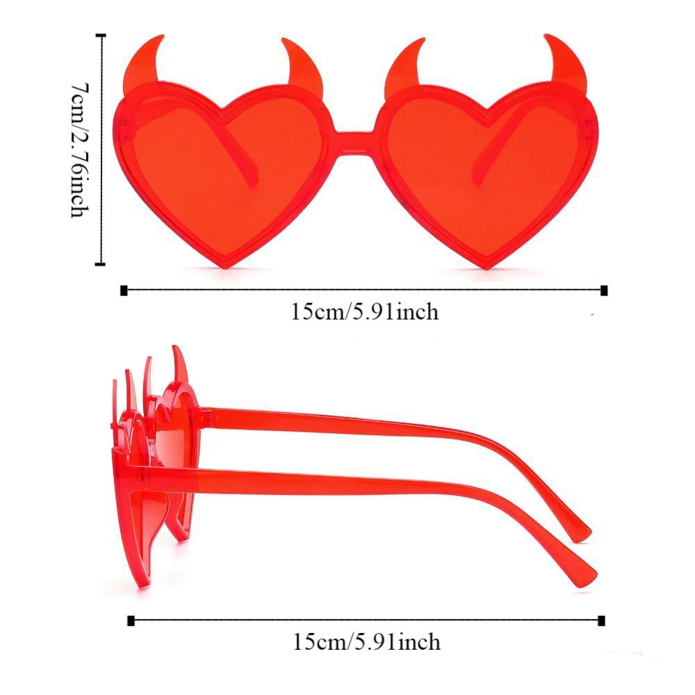 Rhinestones Halloween Cosplay Glasses Heart Shape UV Protection Sun Glasses  Party Props
