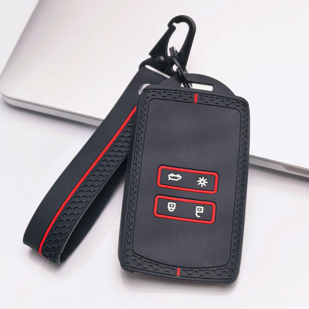 Key Cover for Renault Koleos Kadjar Arkana Clio Megane Captur Zoe Scenic with Keychain Anti-Scratch Guard Shockproof Protection Soft Grip Texture