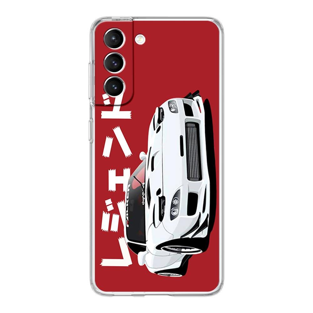 JDM Tokyo Drift Sportwagen Handyhülle Für Samsung Galaxy S22 S21 S20 FE Ultra 5G S10 S10E S9 S8 Plus Note 10 20 Weiche Klare Hülle