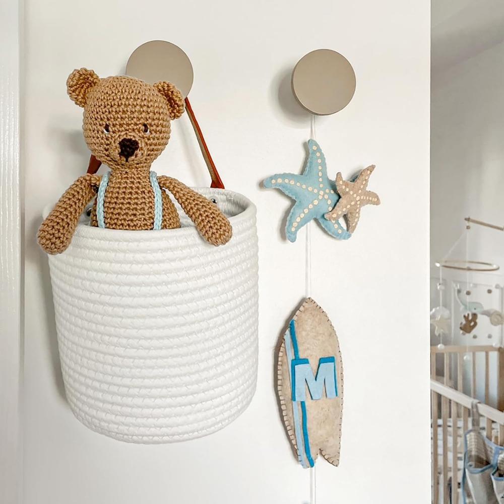 Goodpick 2pack Jute Hanging Basket - Small Woven Fern Hanging Rope Basket Flower Plants Wall Basket Decor Set Boho, 7.87 X 7 X 11.7 Inches