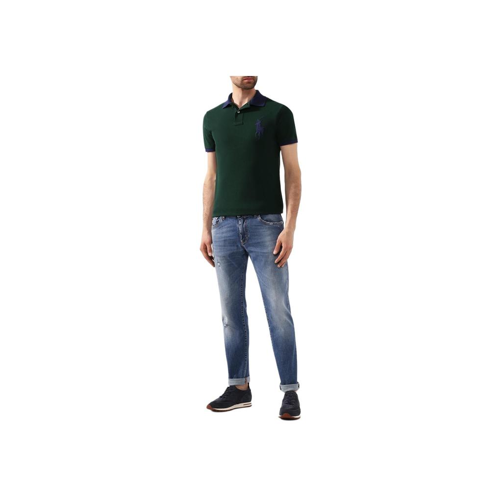 Polo Ralph Lauren Big Pony Embroidered Straight Fit Casual Short Sleeve Polo Shirt Men Tops Green 710752866-005
