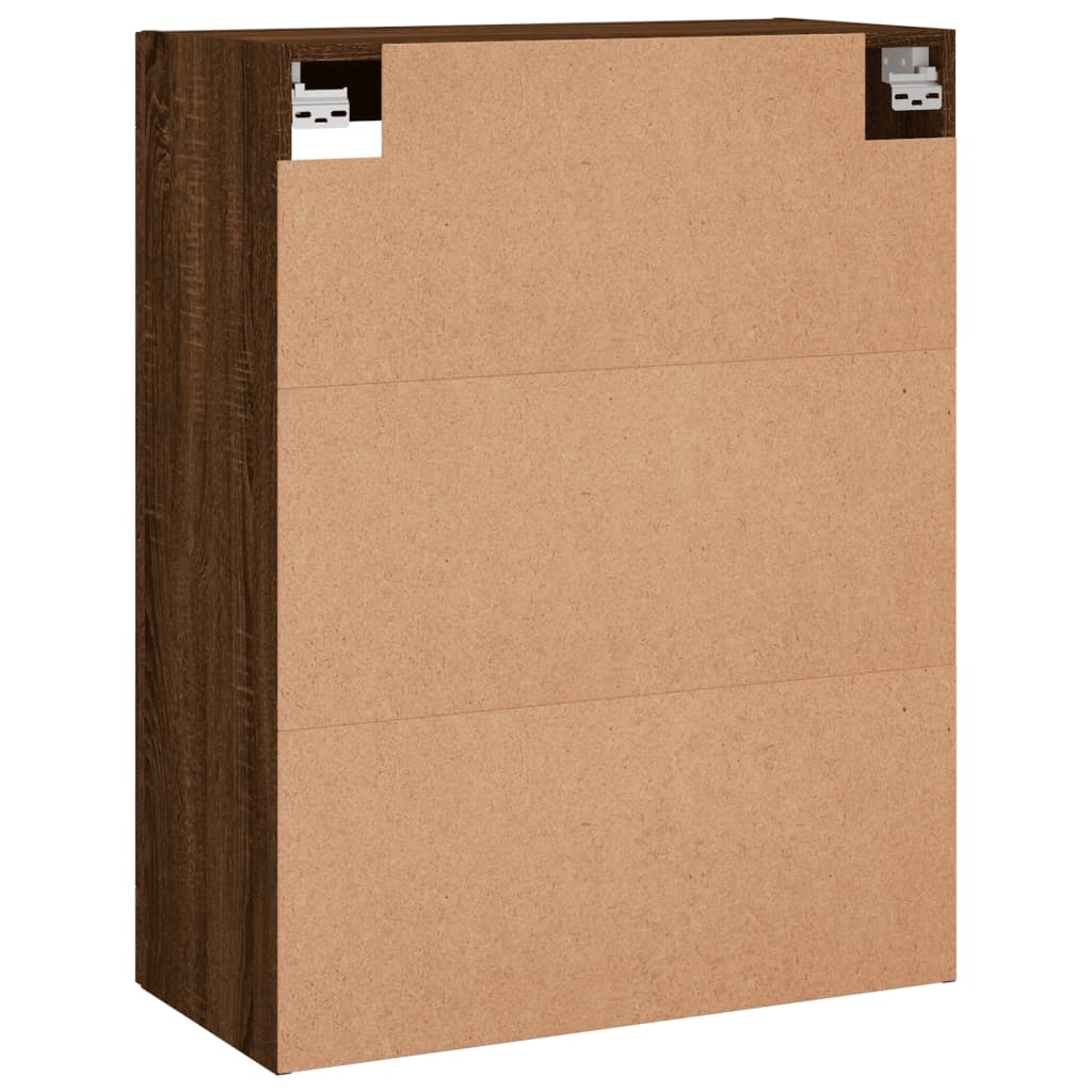 Wall Cabinets 2 Pcs Brown Oak Effect Particleboard