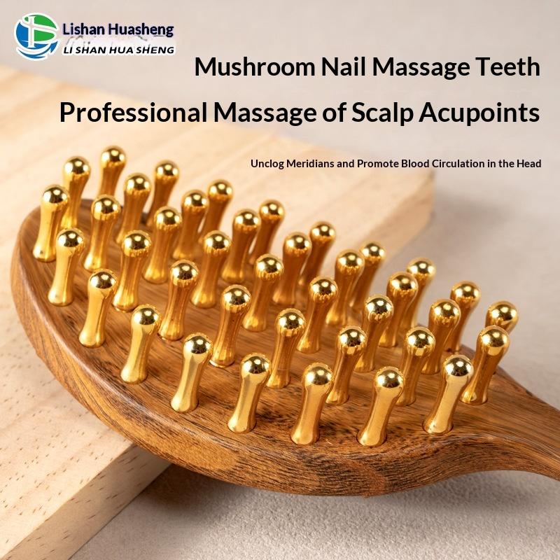 39 Teeth Head Massage And Gua Sha Tool Long Handled Massage Comb Scalp Head Meridian Comb Thickened Wide Wooden Comb