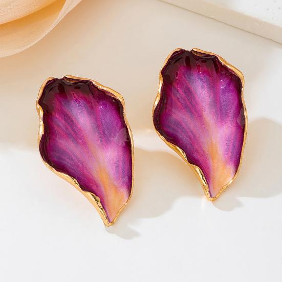 1 Paar Damenohrringe Mehrschichtig Gebrannt Bunt Durchscheinende Textur Emailleglasur Ohrringe Blütenblattdesign Antiallergische Ohrringe Schmuck Geschenk