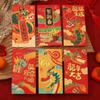 Dragon Pattern Red Envelope 2024 New Year Packet Blessing Bag Chinese HongBao  Celebration Party
