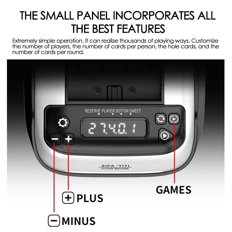 360° Rotating Playing Cards Dealing Machine Max. 4 Decks Cards Automatic Dispenser 2400mAh Rechargeable Poker Dealer Machine